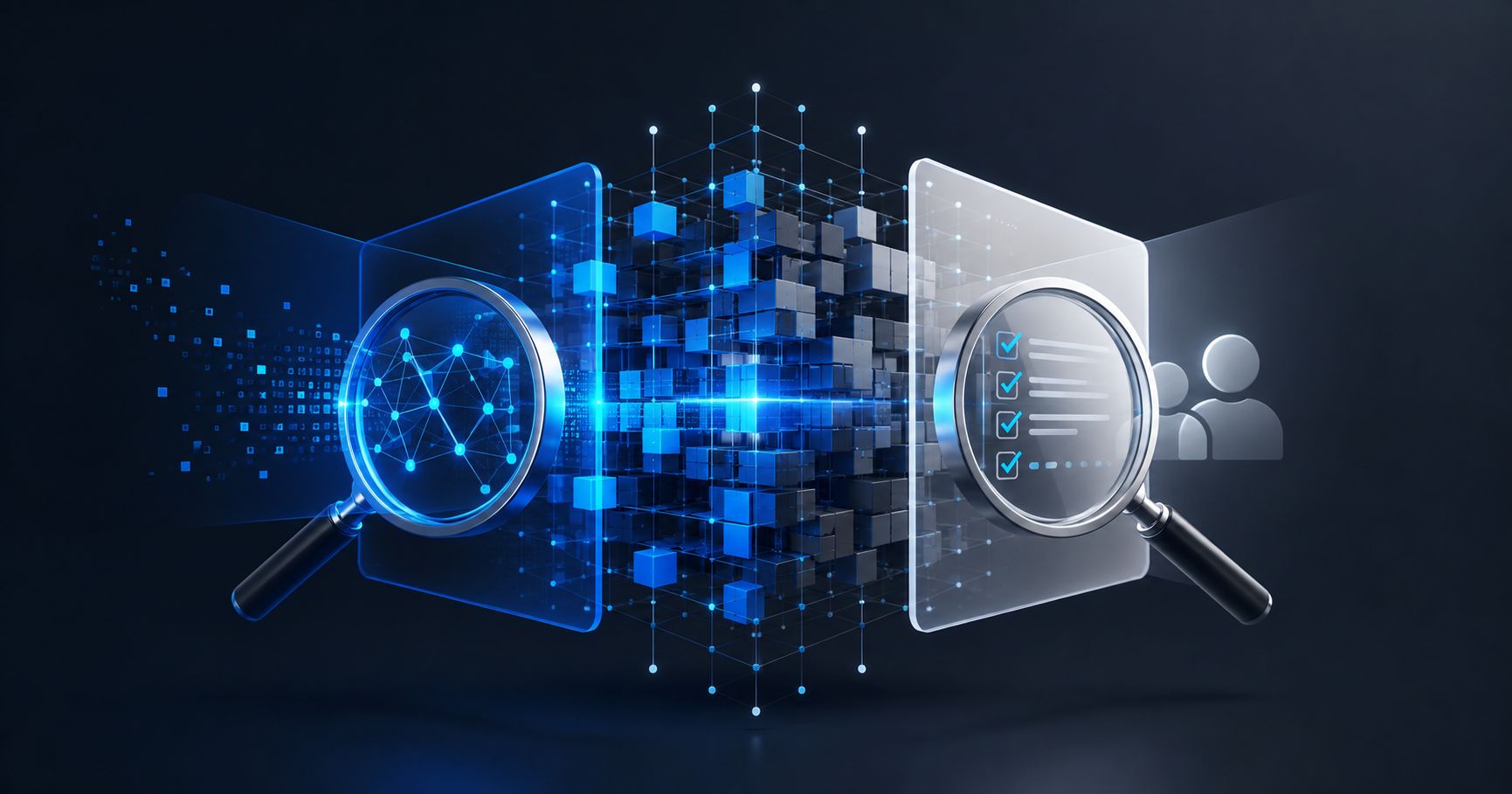 An engineer and an AI system reviewing the same code change through separate verification layers